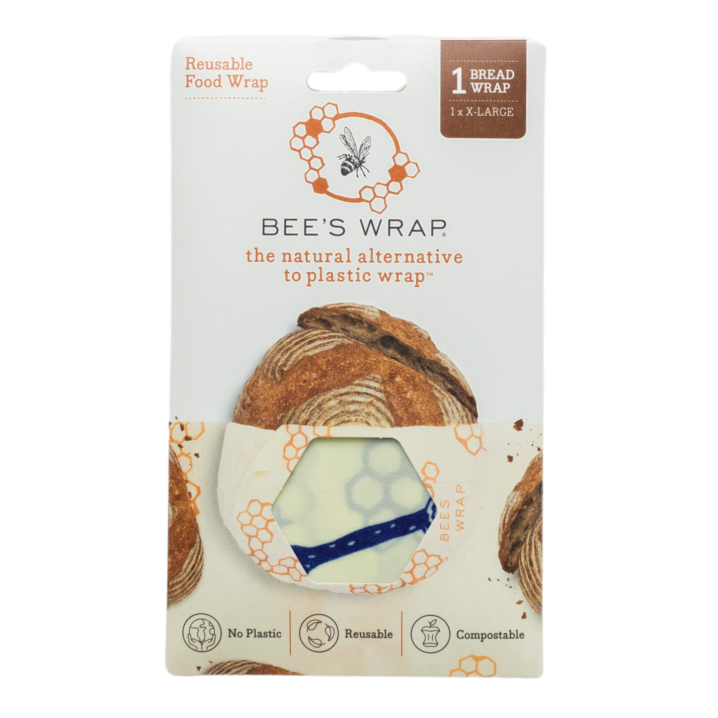 Bee's Wrap® Bread Beeswax Wrap | Reusable XL (17" x 23") - Bees & Bears Print