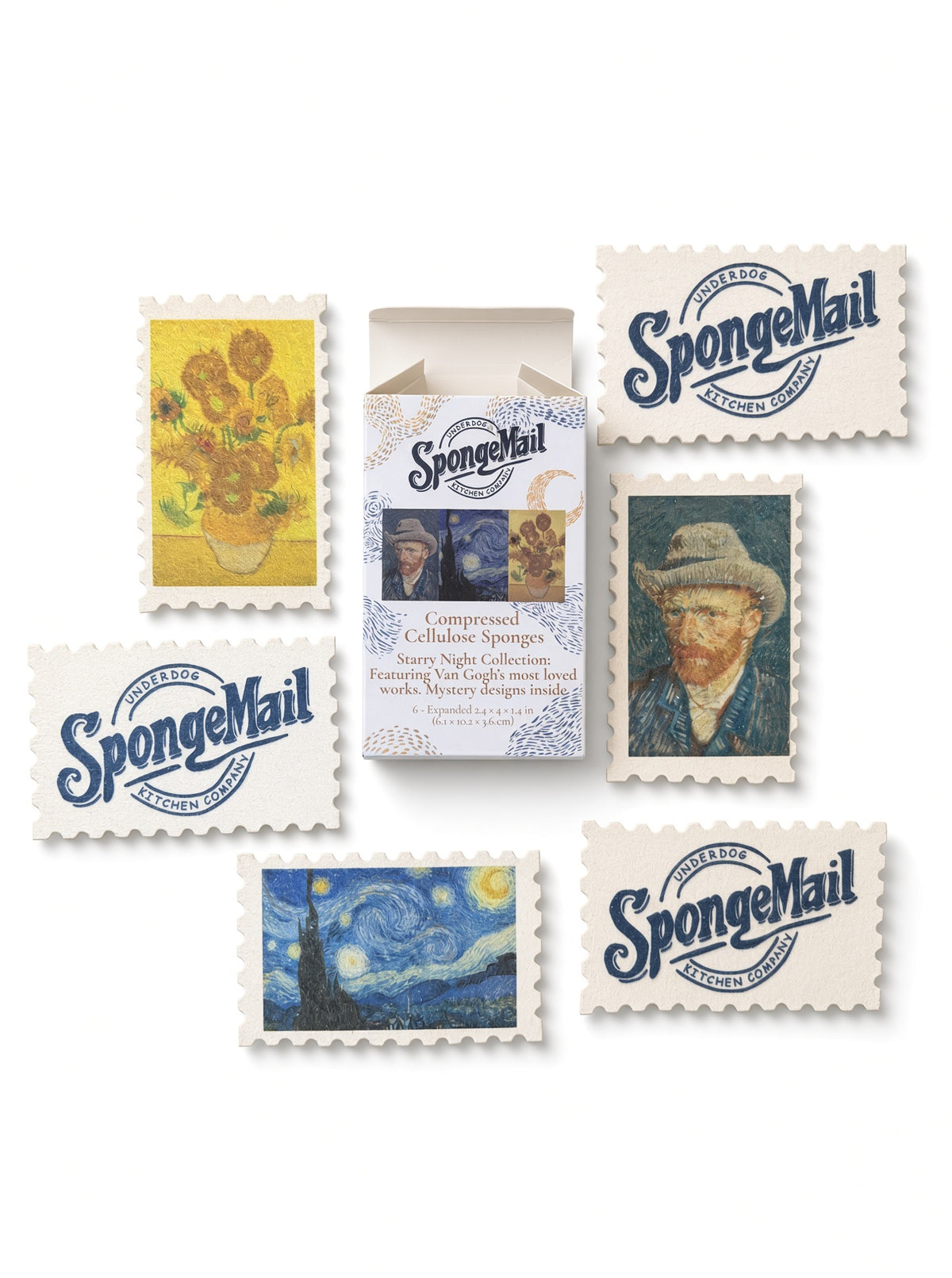 SpongeMail® 6-Pack | Plastic-Free Cellulose Kitchen Sponges