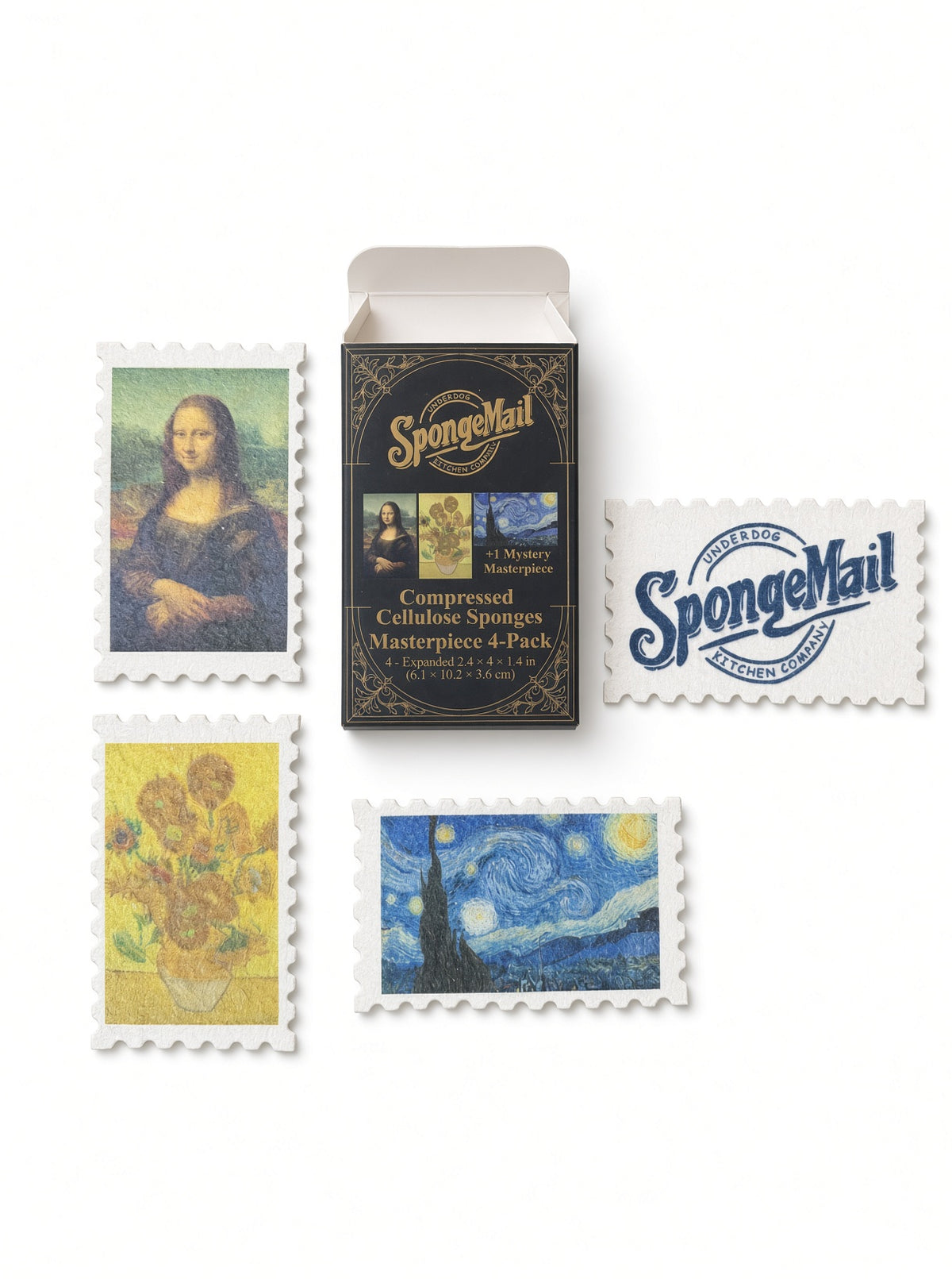 SpongeMail® 4-Pack | Plastic-Free Cellulose Kitchen Sponges