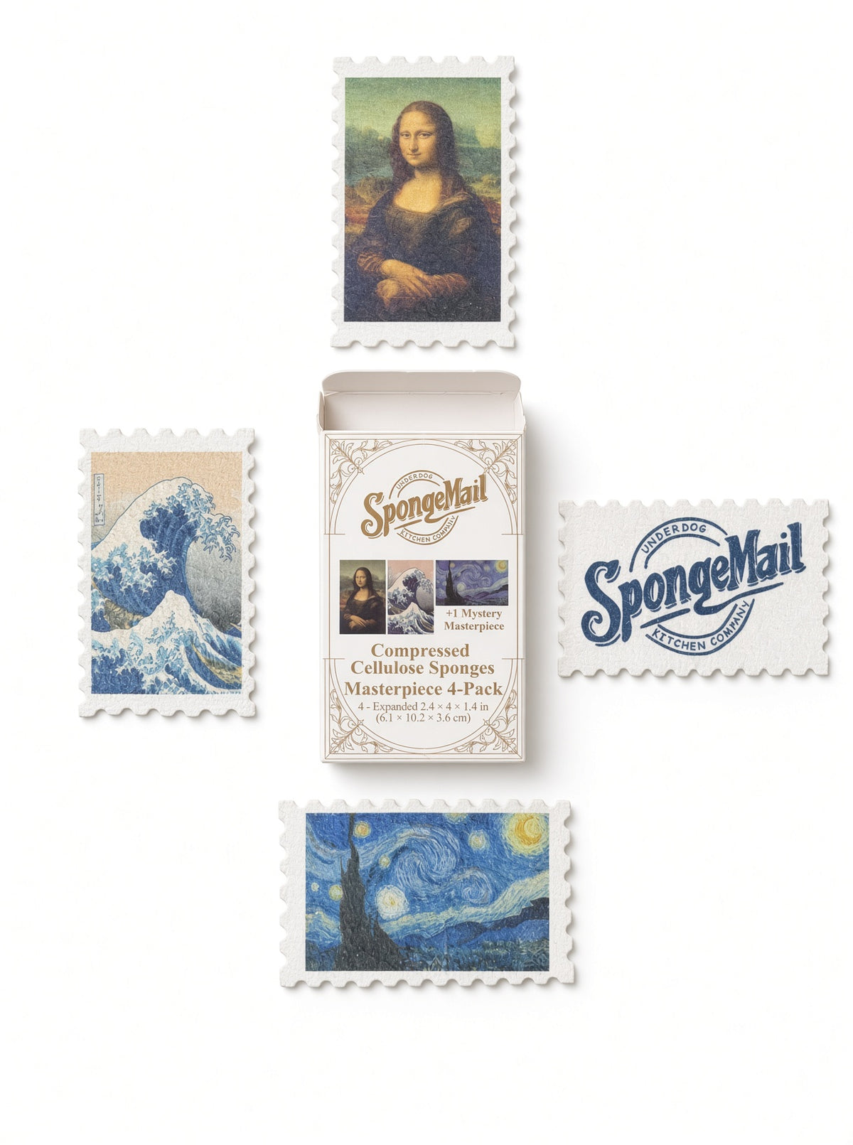 SpongeMail® 4-Pack | Plastic-Free Cellulose Kitchen Sponges