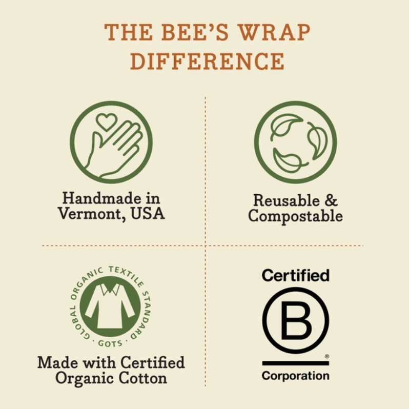 Bee's Wrap® Bread Beeswax Wrap | Reusable XL (17" x 23") - Bees & Bears Print