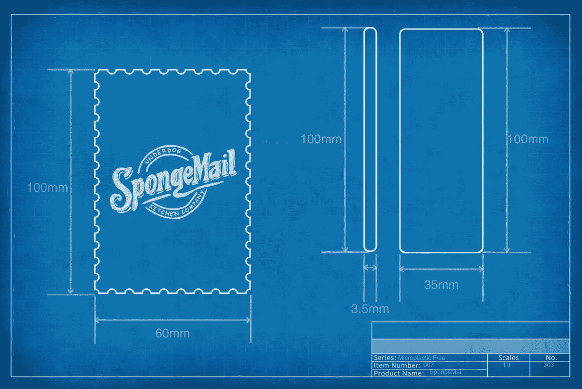 SpongeMail plastic free eco sponge blueprint