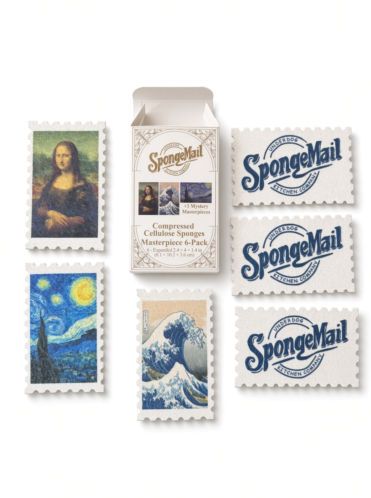 SpongeMail® 6-Pack | Plastic-Free Cellulose Kitchen Sponges