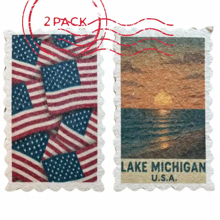lake michigan and usa flag sponges