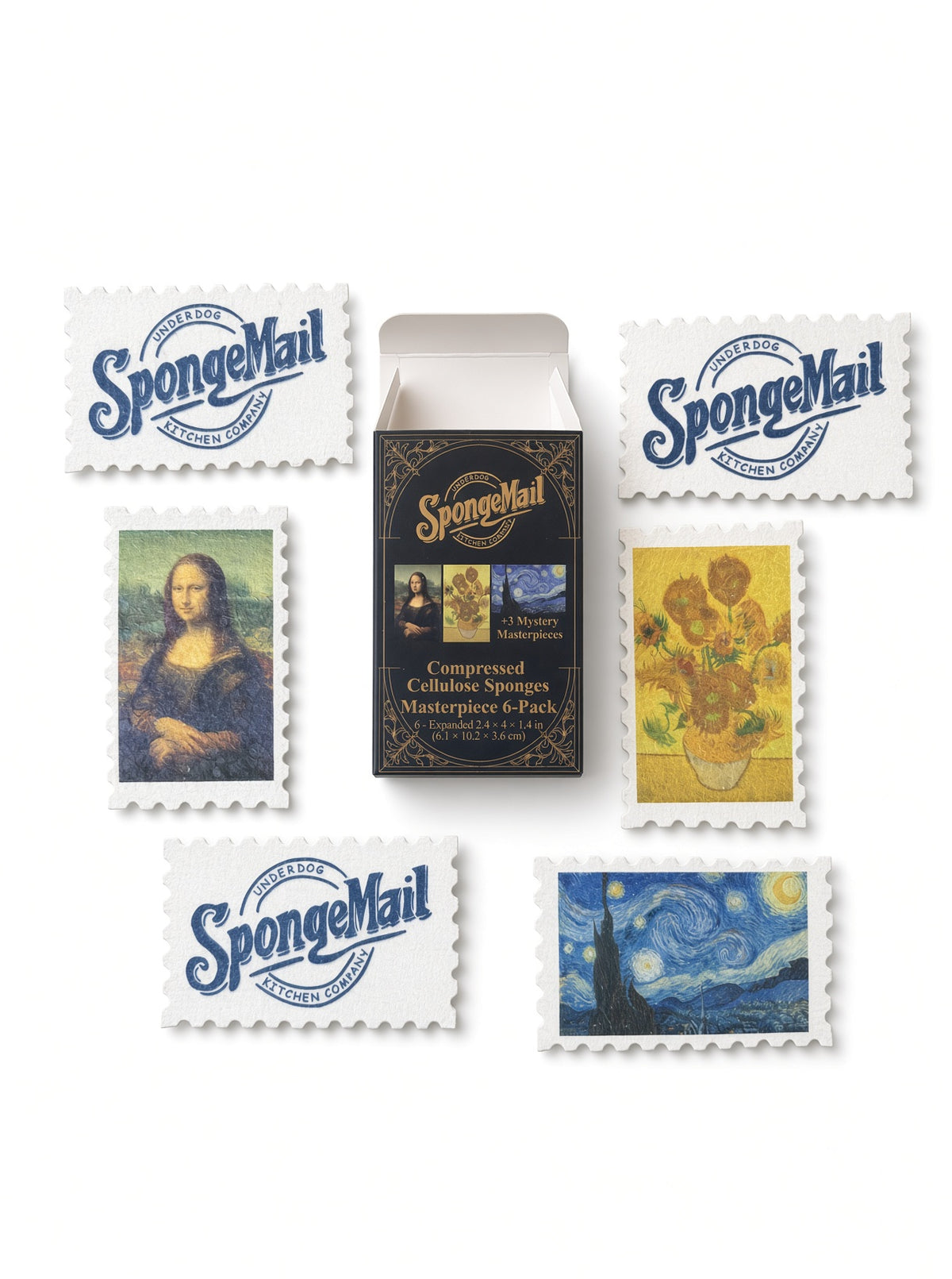 SpongeMail® 6-Pack | Plastic-Free Cellulose Kitchen Sponges